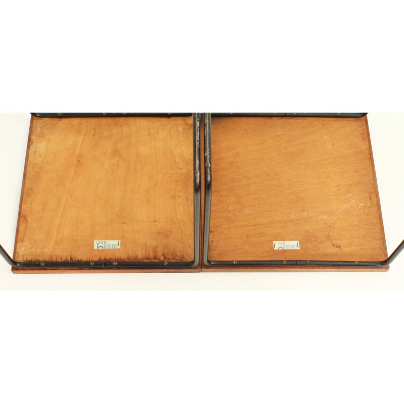 Paire de tables d'appoint vintage Volante pour Steiner en acier et bois