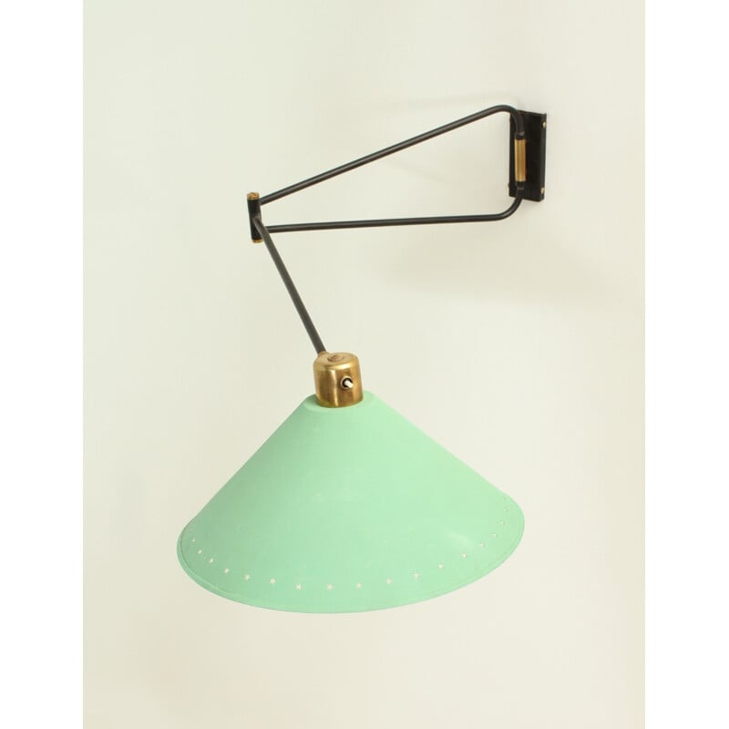 Vintage green wall lamp by Maison Lunel in metal and aluminium 1950