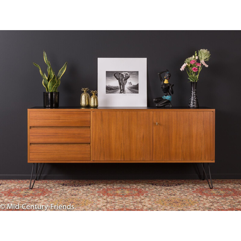 Vintage german sideboard in walnut and formica 1950s