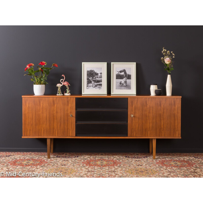 Vintage german sideboard in walnut veneer and formica 1960