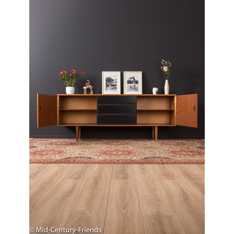 Vintage german sideboard in walnut veneer and formica 1960