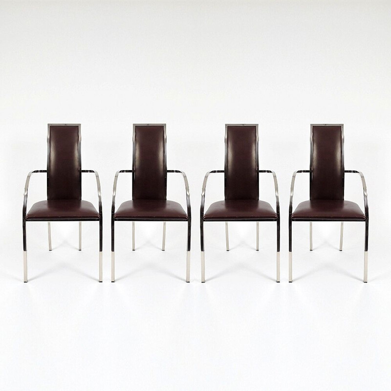 Set of 4 Belgian dining chairs from Belgo Chrom