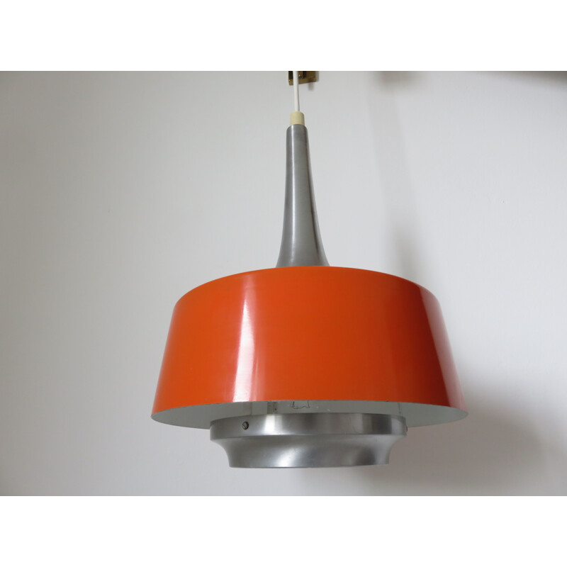 Vintage Scandinavian hanging lamp orange