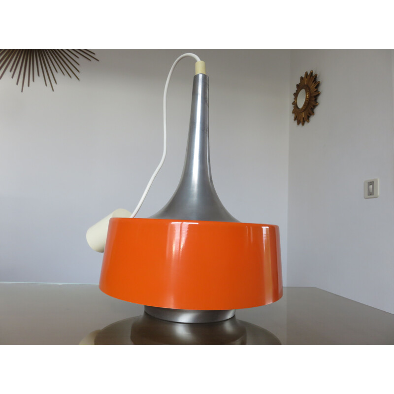 Vintage Scandinavian hanging lamp orange