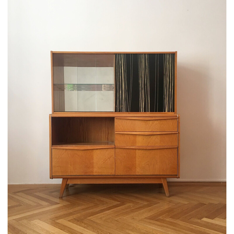 Vintage wooden sideboard with bar from Jitona