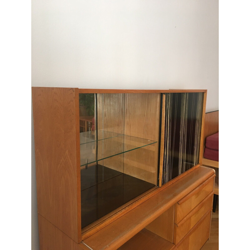 Vintage wooden sideboard with bar from Jitona