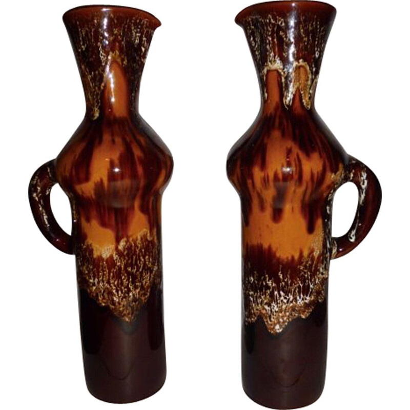 Suite de 2 vases vintage par Vallauris