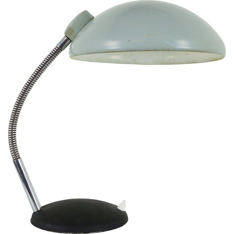 Vintage blue and black metal desk lamp