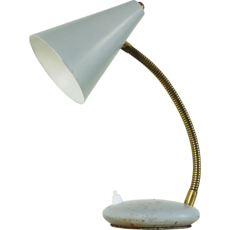 Vintage grey metal desk lamp