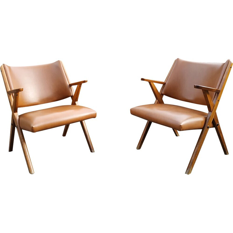 Suite de 2 fauteuils vintage par Dal Vera