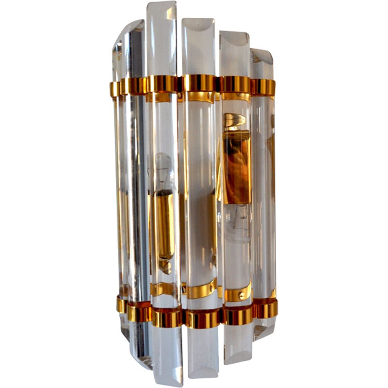 Vintage golden wall lamp in Murano glass