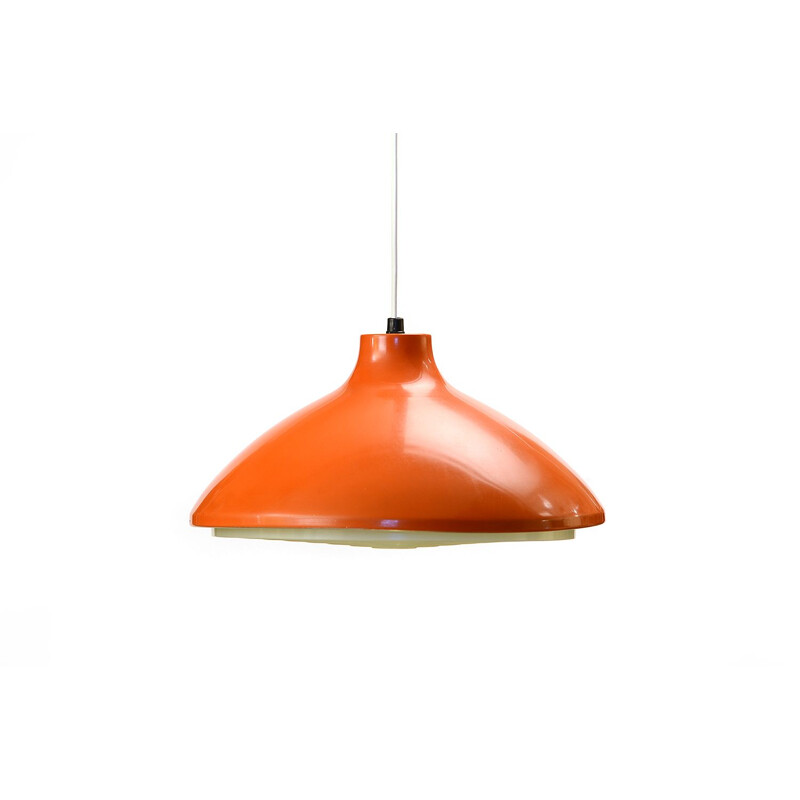Vintage dark orange metal hanging lamp
