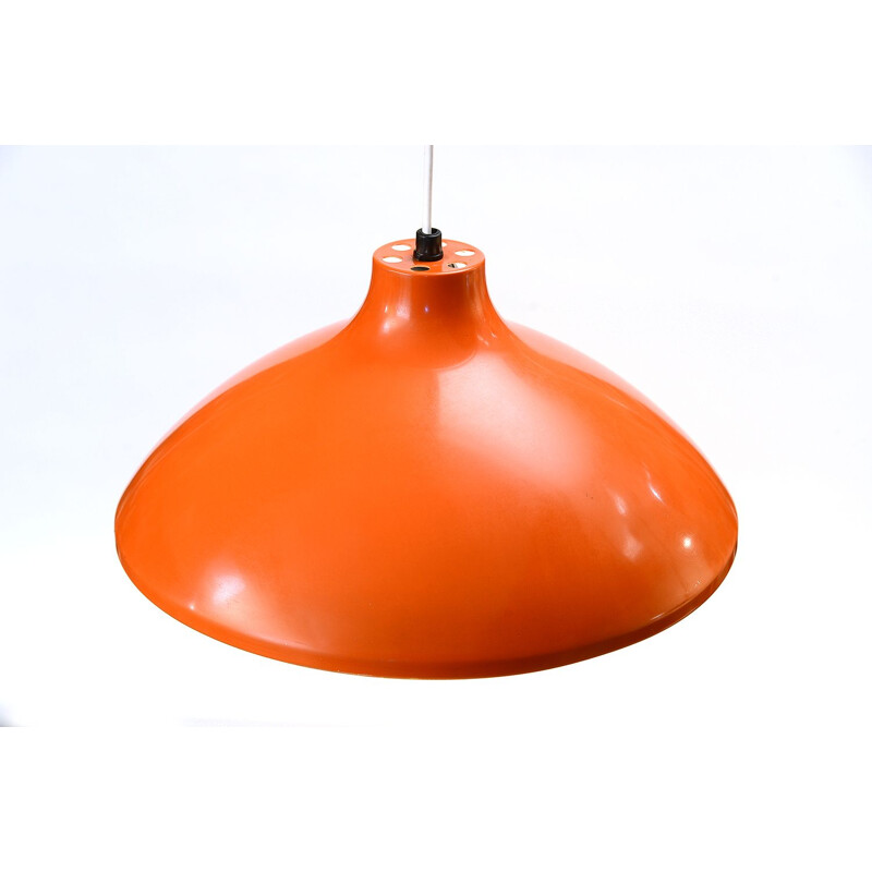 Vintage dark orange metal hanging lamp
