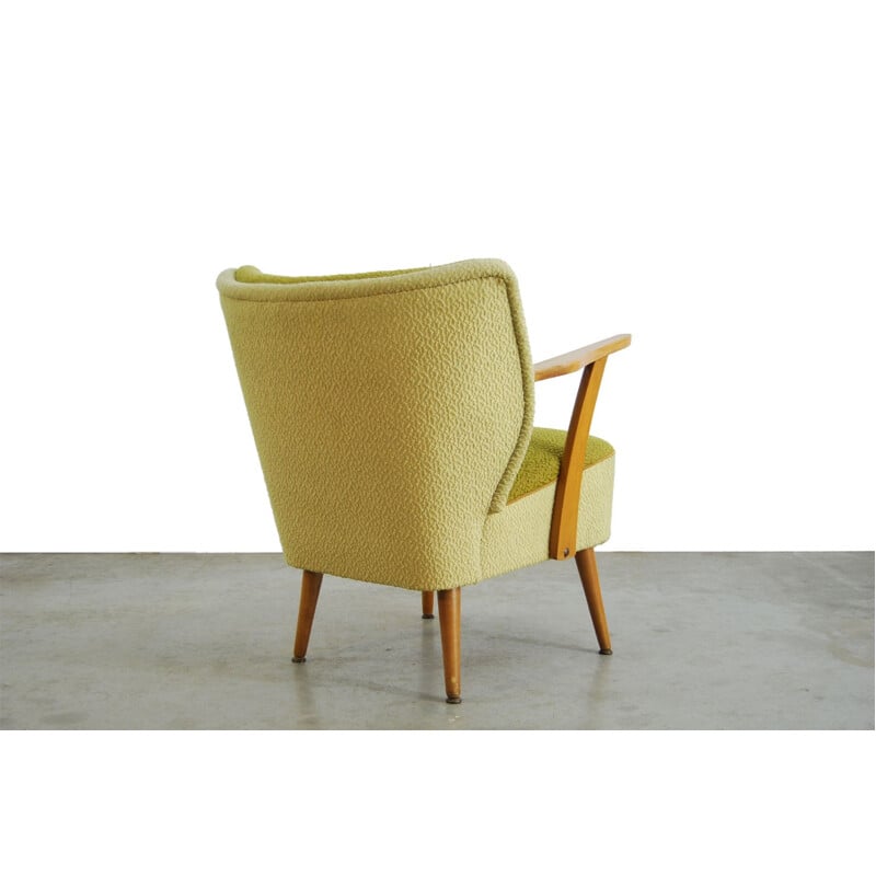 Set of 2 vintage yellow green armchairs