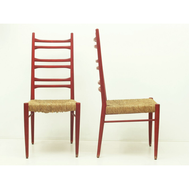 Set of 2 vintage red chairs