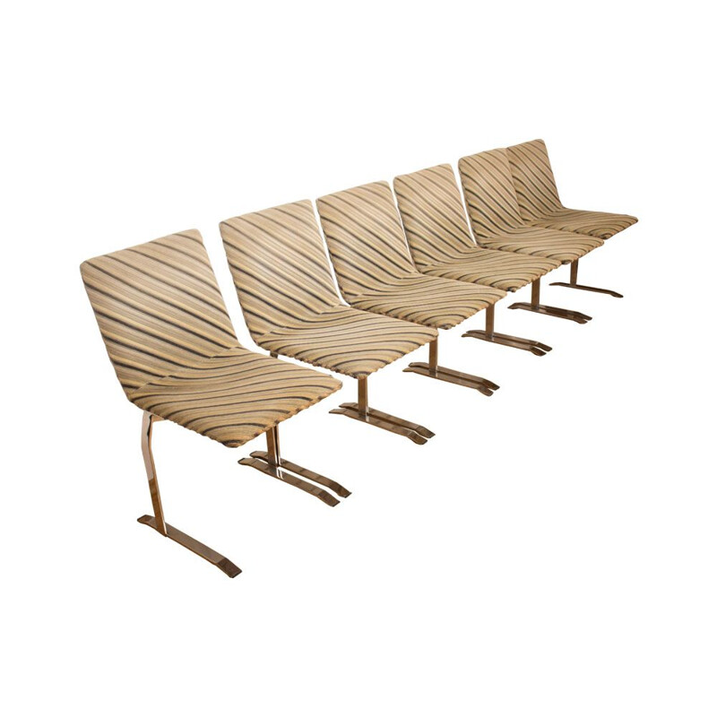 Set of 6 vintage chairs by Giovanni Offredi for Saporiti