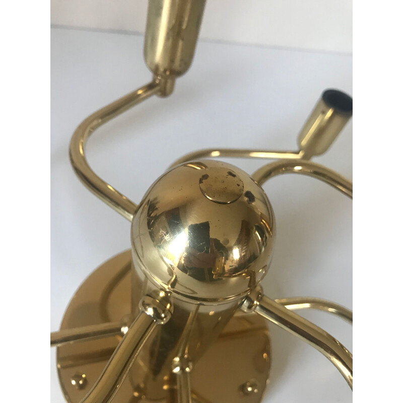 Vintage Italian wall lamp in golden brass