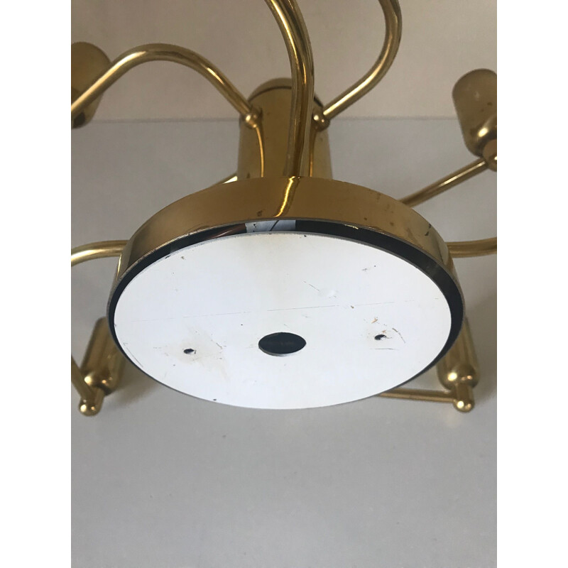 Vintage Italian wall lamp in golden brass