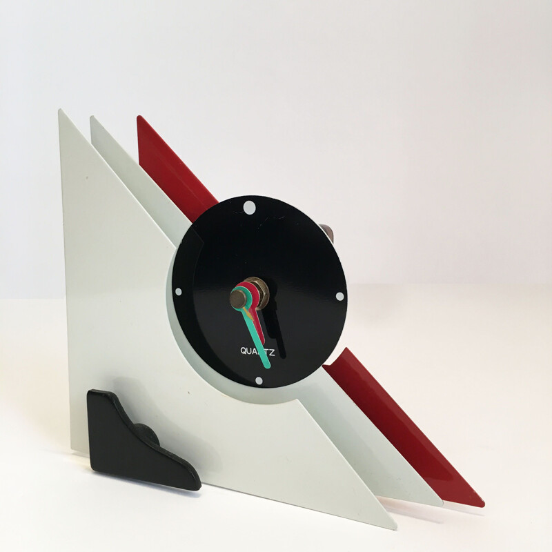 Horloge de table vintage tricolore par OPart Italie