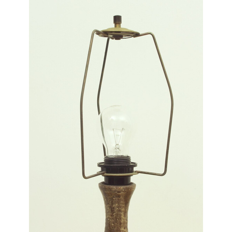 Lámpara de escritorio vintage en cerámica y tela, 1960