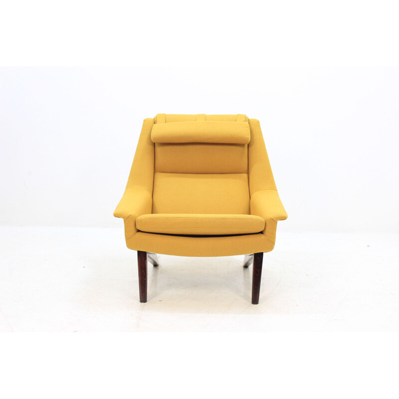 Fauteuil vintage jaune 4410 par Folke Ohlsson pour Fritz Hansen