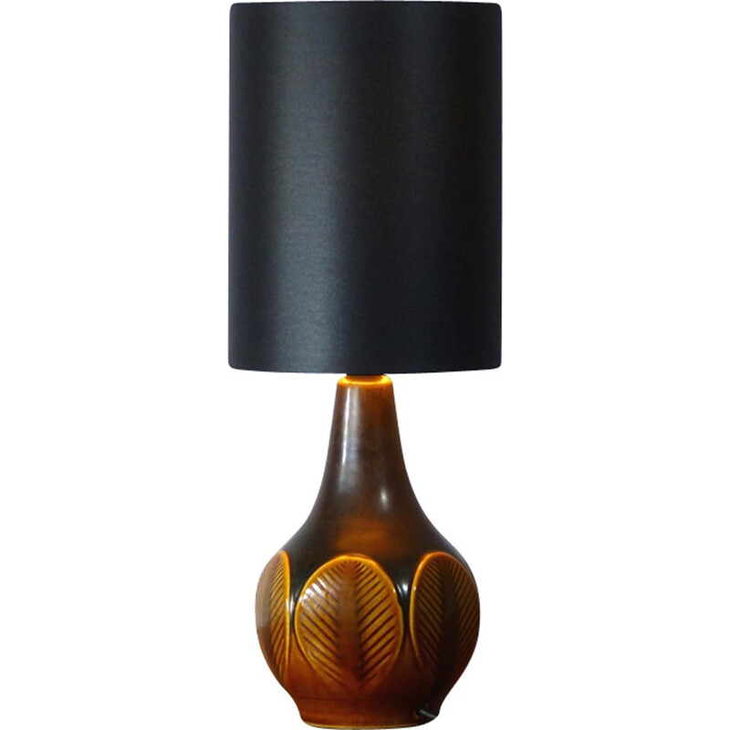 Lampe vintage Soholm Stentoj noire en céramique 1960
