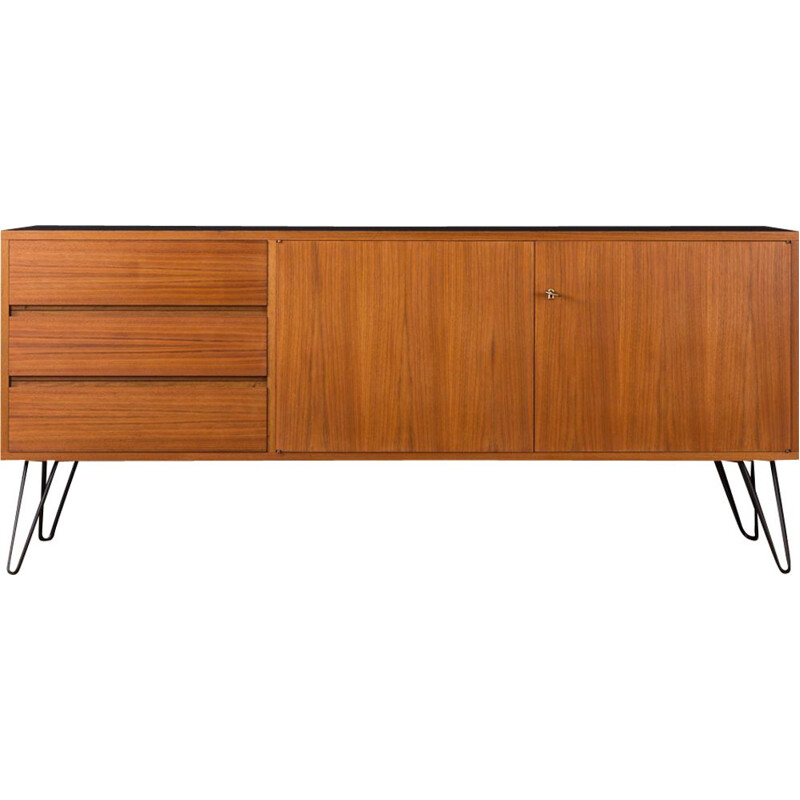 Vintage german sideboard in walnut and formica 1950s