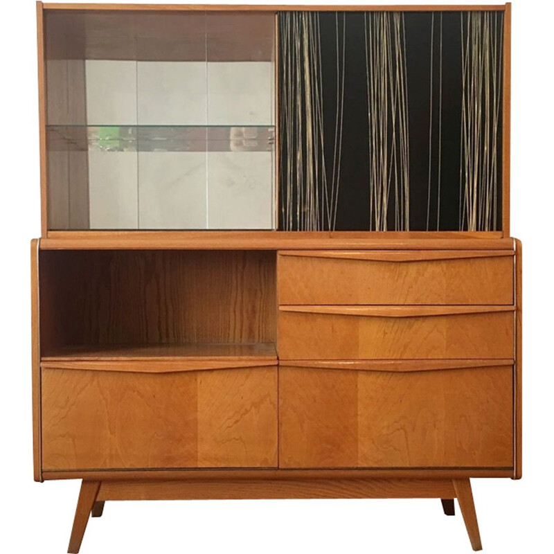 Vintage wooden sideboard with bar from Jitona