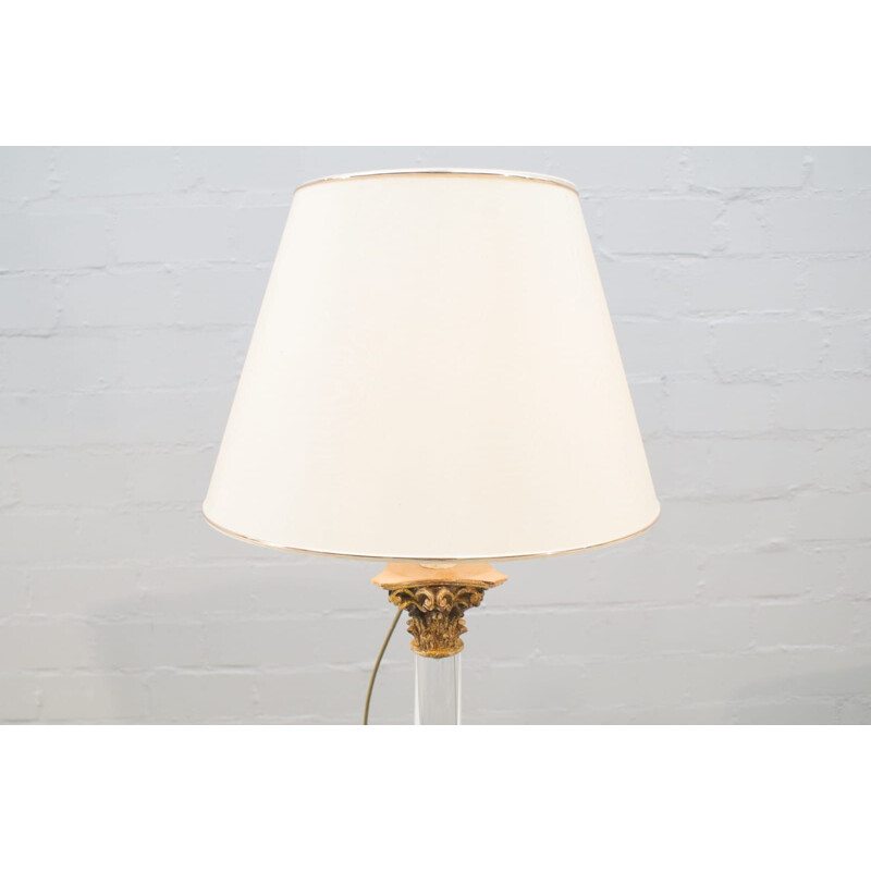 Vintage gold table lamp in wood and plexiglas by Bf Art, Italy 1960