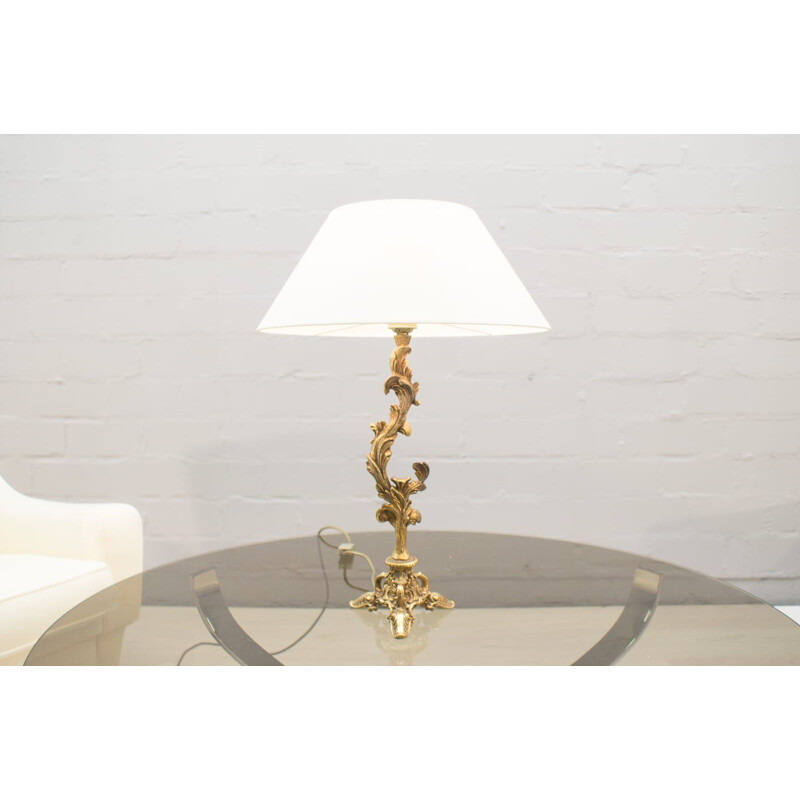 Vintage italian brass golden table lamp 1960