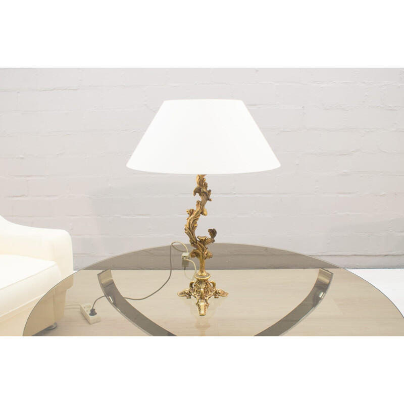Vintage italian brass golden table lamp 1960