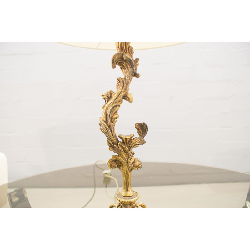 Lampe de table vintage italienne en laiton doré 1960