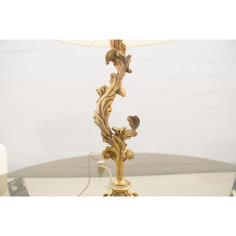 Vintage italian brass golden table lamp 1960