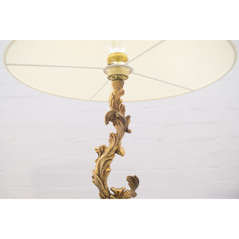 Vintage italian brass golden table lamp 1960