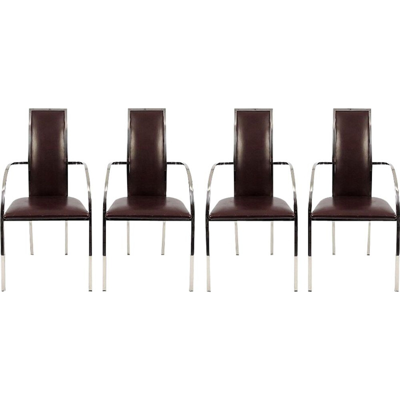 Set of 4 Belgian dining chairs from Belgo Chrom