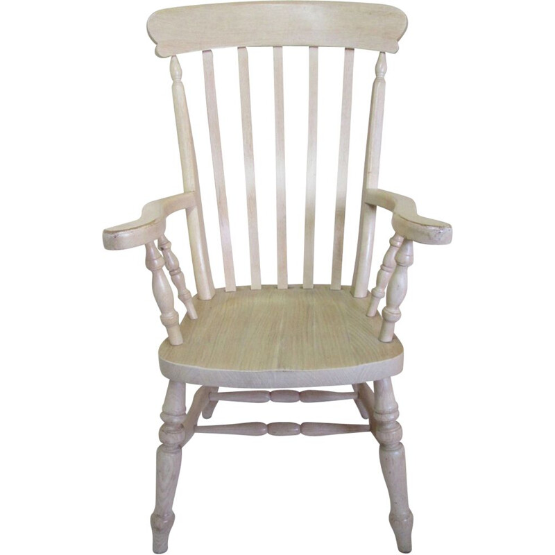 Vintage chair in white elmwood 1990