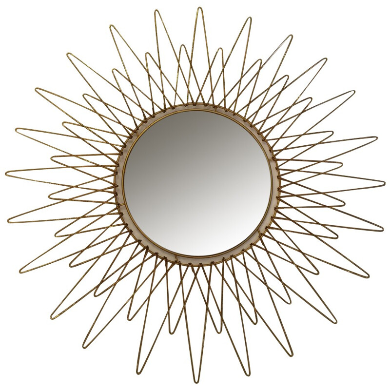 Vintage mirror in gilded metal and glass - 1960s