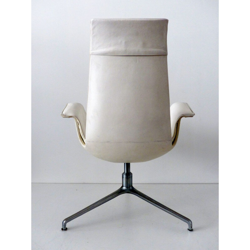 Juego de 4 sillas vintage Tulip Chair 6725 de Fabricius Kastholm en cuero y acero
