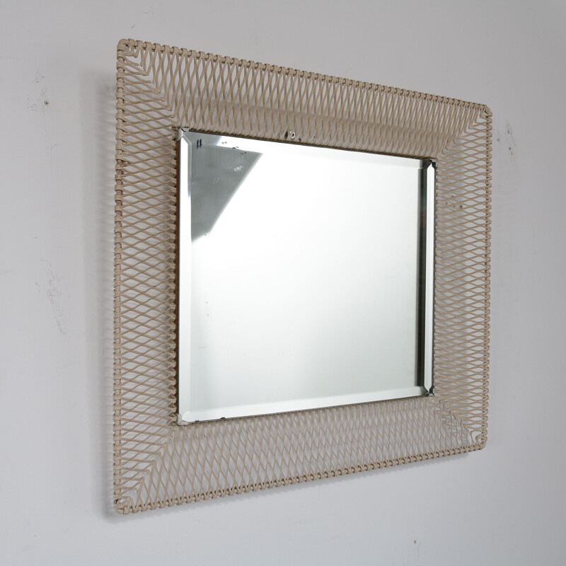 Vintage rectangular metal mirror