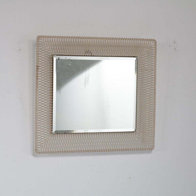 Vintage rectangular metal mirror