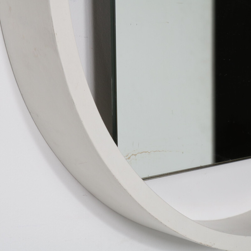 Miroir vintage en bois blanc par Benno Premsela