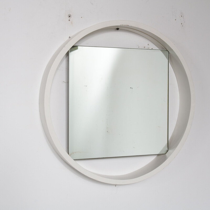 Miroir vintage en bois blanc par Benno Premsela