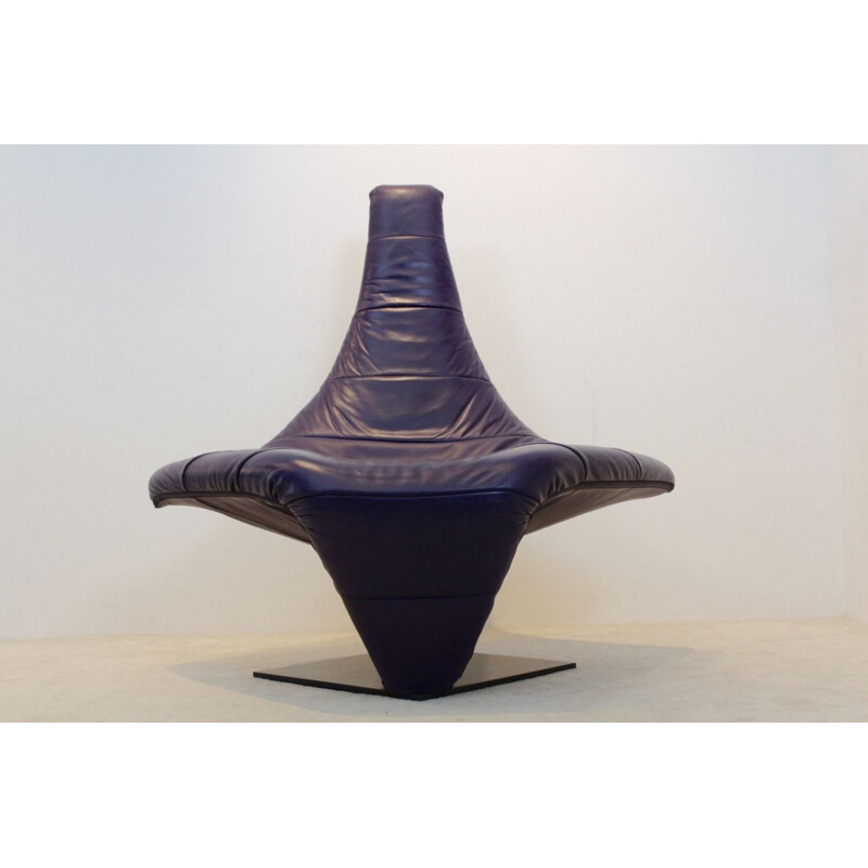 Vintage sculptural purple lounge chair Turner by Jack Crebolder for Harvink