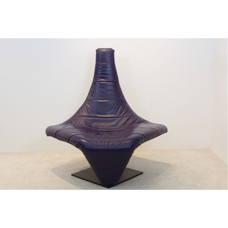 Vintage sculptural purple lounge chair Turner by Jack Crebolder for Harvink