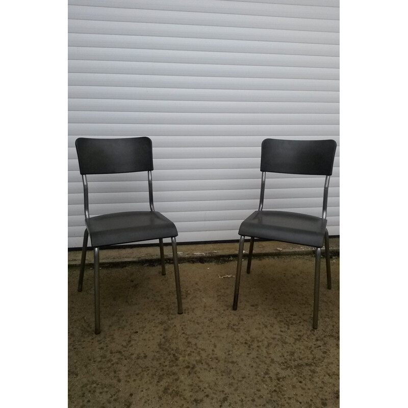 Set of 2 vintage French chairs by René Herbst