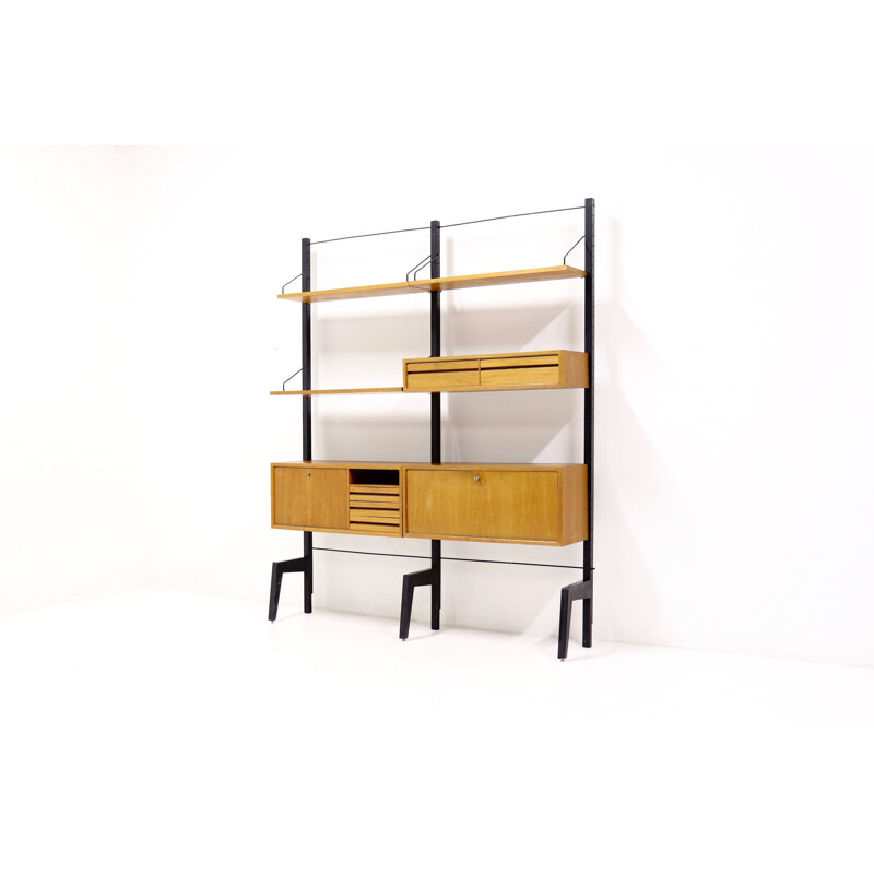 Vintage royal wall unit in teak by Poul Cadovius