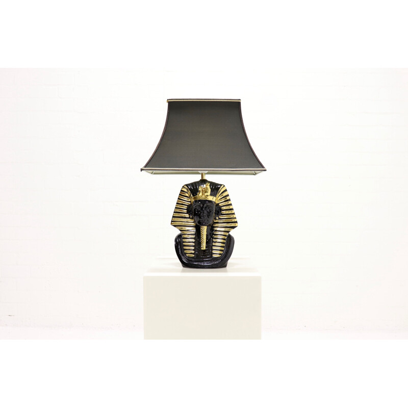 Vintage table lamp "Pharaoh" in porcelain