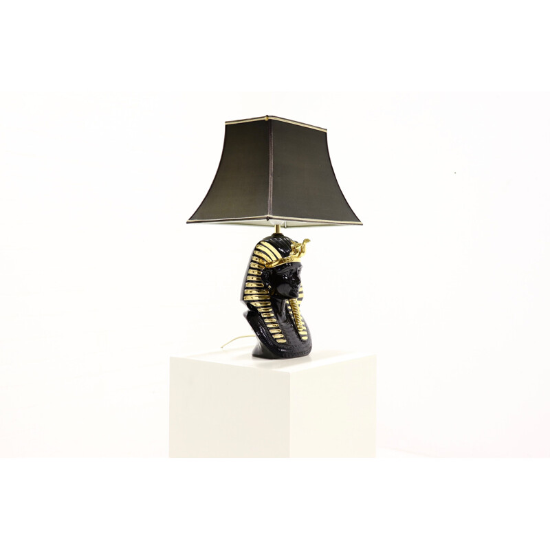 Vintage table lamp "Pharaoh" in porcelain