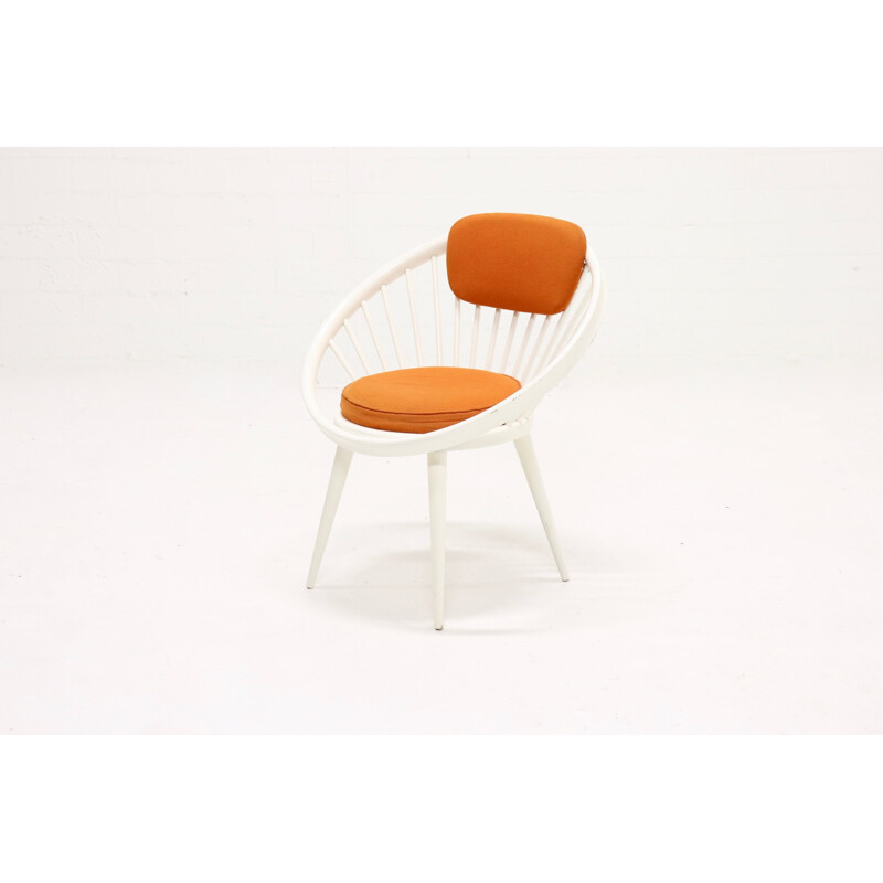 Vintage Swedish orange circle chair by Yngve Ekström for Swedese