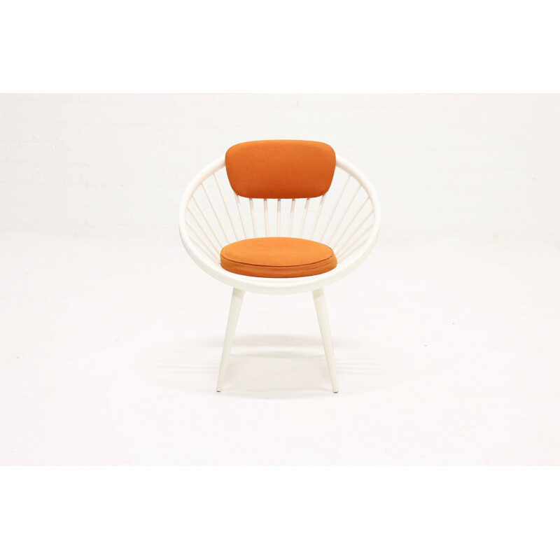 Vintage Swedish orange circle chair by Yngve Ekström for Swedese